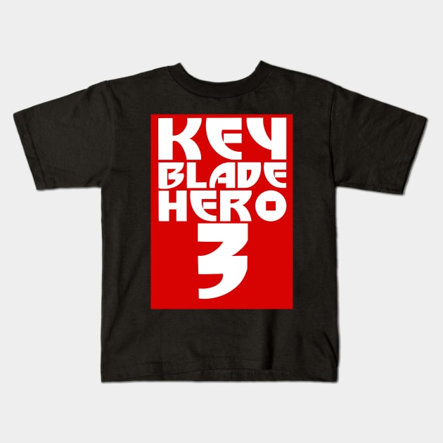 Keyblade Hero 3 (White Text) Kids T-Shirt by ImaginativeJoy